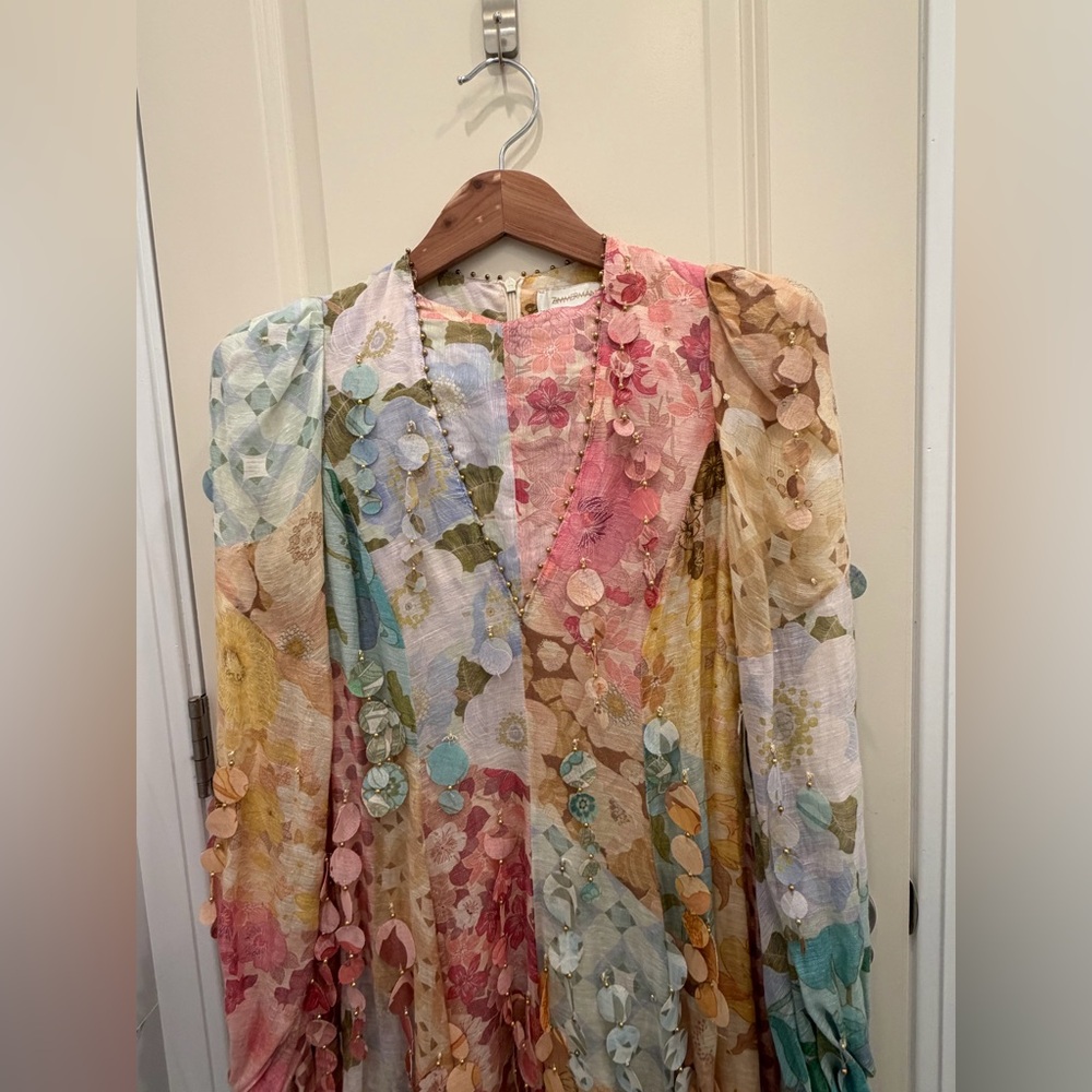 Zimmermann Pastel Floral Long Sleeve Dress - Picture 6 of 6
